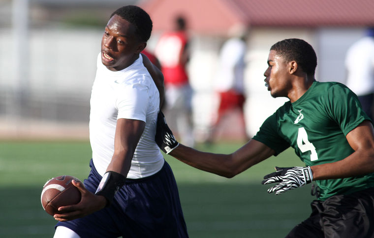 7 on 7 football at Leo Buckley